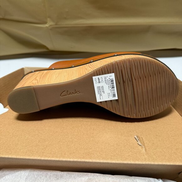 Clarks Women's Annadel Molly Tan Leather Women's Wedge Shoes Size 8.5 NEW - Picture 5 of 7
